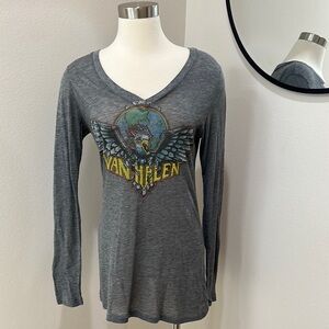 Gray Graphic Long Sleeve Relaxed Tee